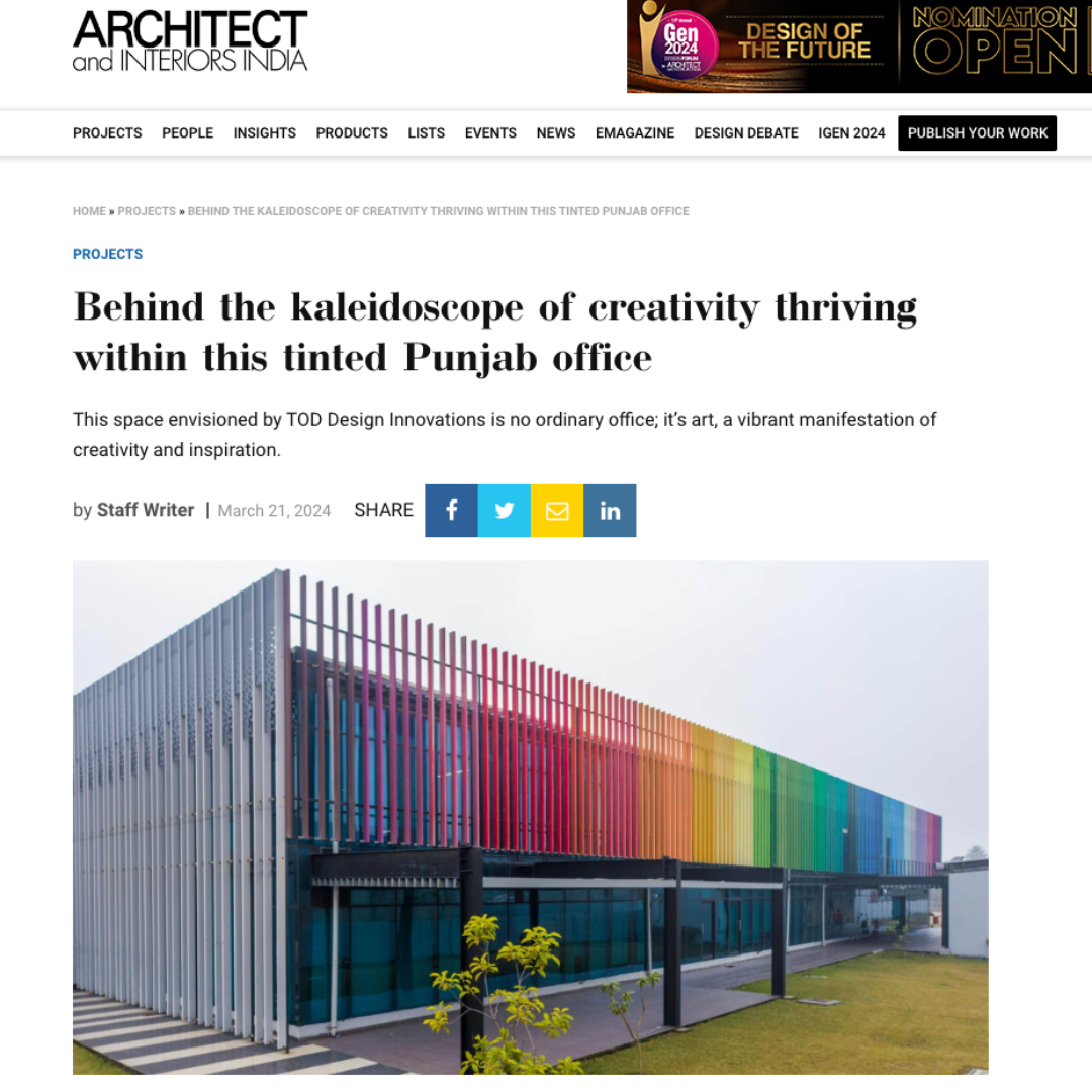 ARCHITECT AND INTERIORS INDIA – NAHAR INDUSTRIES CAMPUS